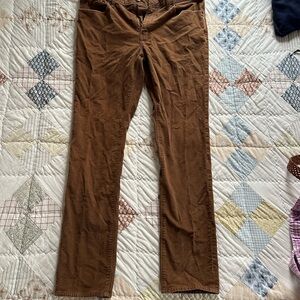 Brown J. Crew Slim Corduroy Pants